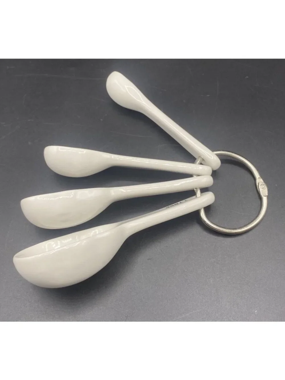 Halloween Skeleton Skull Ceramic Measuring Spoons Set of 4 Spooky Kitchen